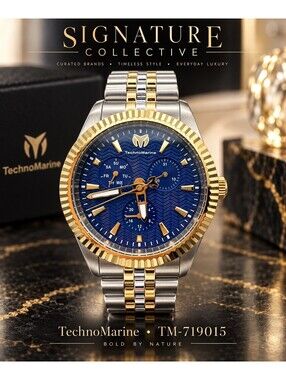 TechnoMarine Sea Dream Men’s Watch - 38mm Two tone band/Blue Dial TM-719015 New